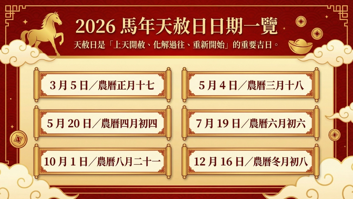 2026 天赦日日期