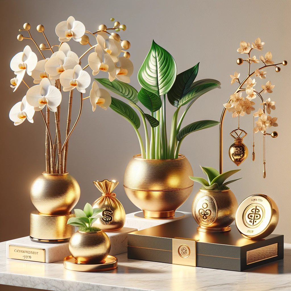 如元寶造型的琉璃擺件或刻有店名、公司Logo的客製化文鎮,兼具紀念與實用功能。