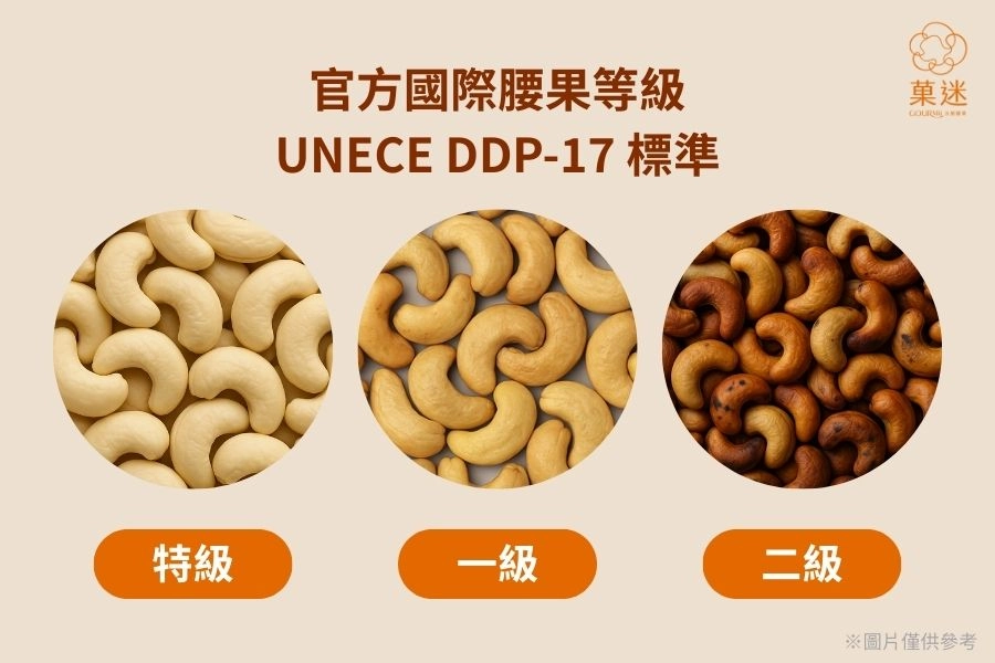 腰果品質等級:特級、一級、二級